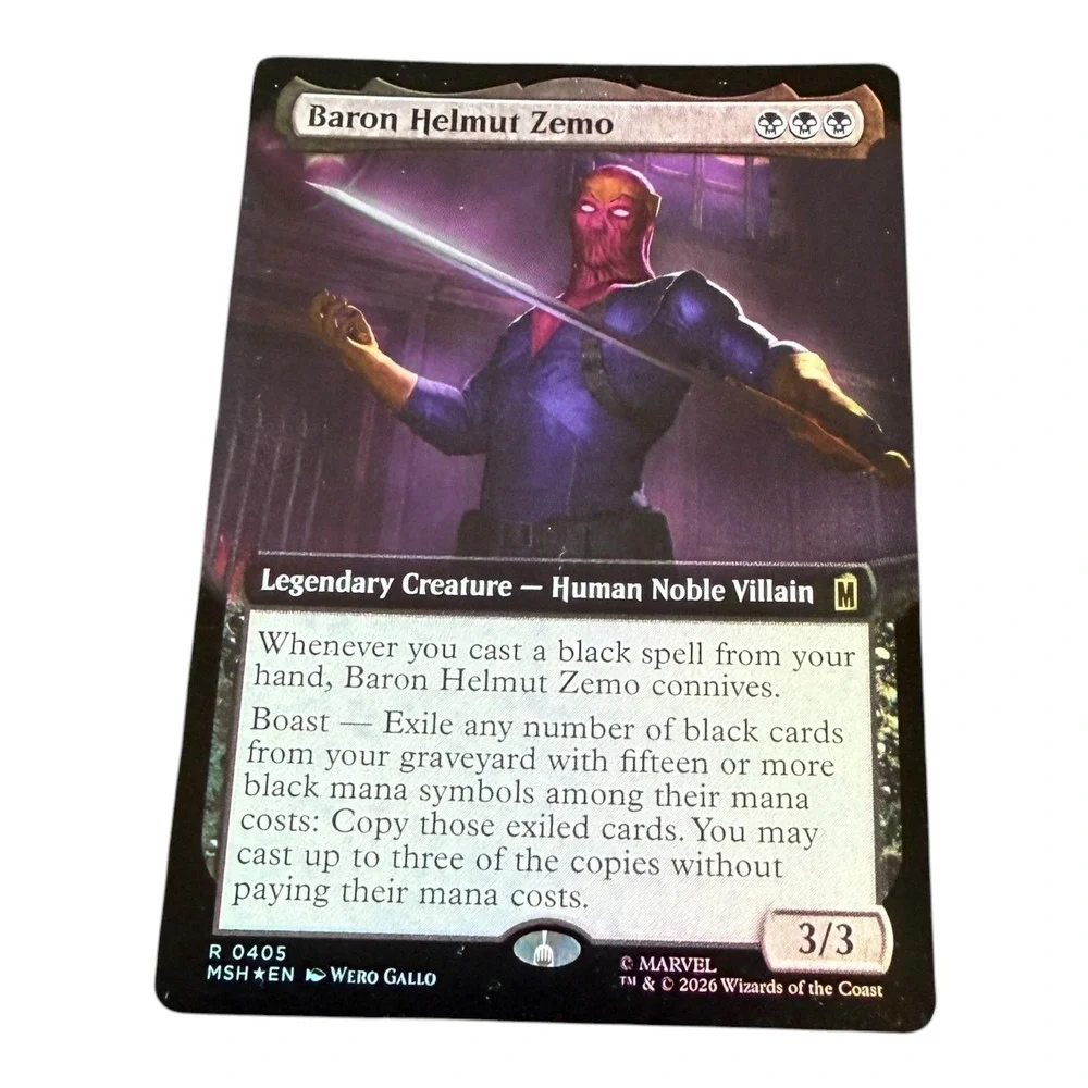 Magic The Gathering Baron Helmut Zemo Marvel Secret Lair MTG Black Rare Card
